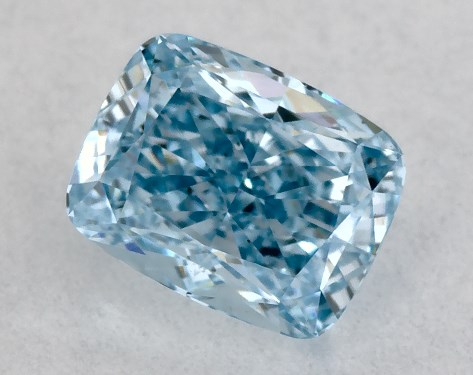 IGI 0.63 Carat Fancy Vivid Blue-VS1 Cushion Modified Cut Lab-Grown Diamond